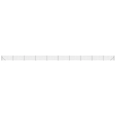 Image of vidaXL Wire Mesh Fence with Flange Long Lasting Galvanised Steel PVC Coating, Anthracite Finish, 0.8x25 m Perfect for Secure Property Boundary or Animal Enclosure
