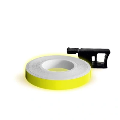Image of Quattroerre 10293 Neon Wheel Stripes with Applicator Tool, 7 mm x 6 mt, Yellow