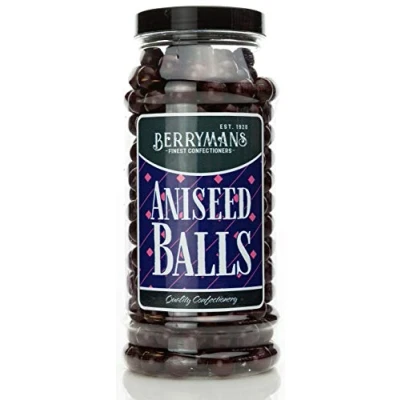 Image of Original Aniseed balls Retro Sweets Gift Jar By Berrymans Sweet Shop Classic Sweets, Traditional Taste.