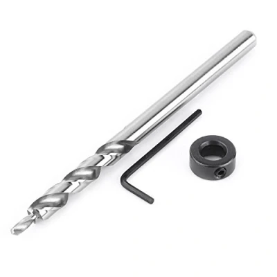 Image of 3/8&quot; Twist Step Drill Bit Round Shank With Adjustable Depth Stop Collar For Manual Pocket Hole