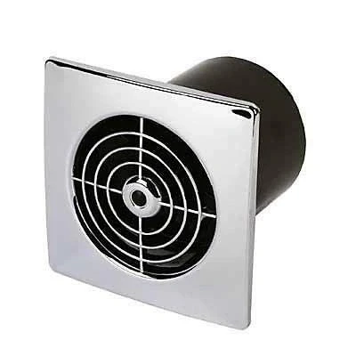 Image of Manrose 4&quot; 100mm Extractor Fan White Chrome Low Profile LP100 Timer or Standard (Chrome T)