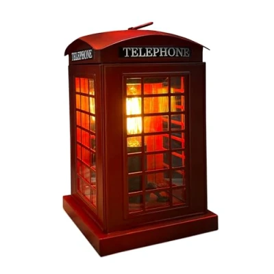 Image of Telephone Box Electric Wax &amp; Oil Melt Burner Lamp Light Classic UK Red Design with Bulb Compatible Cello Medallions Fragrance Mixology Oils