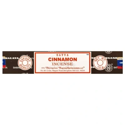 Image of Satya Nag Champa Cinnamon Incense Sticks x1 pack comes with SAMASIA bookmark can be used for Aromatherapy, Spa, Yoga, Weddings, Meditation, Healing, Positivity and Relaxation