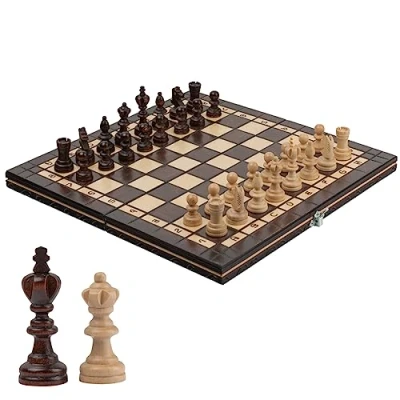 Image of Olympic Chess Set NO. 3 Master Of Wooden 35 cm Board with Pieces and Luxury For Adults Kids