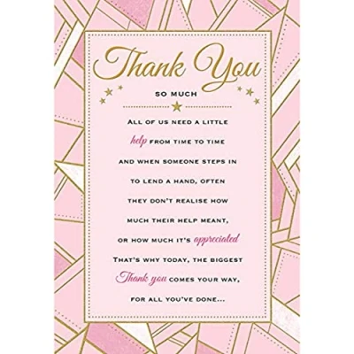 Image of Piccadilly Greetings Heartfelt Wishes Sentimental Thank You Card 9 x 6 inches Regal Publishing,Yellow