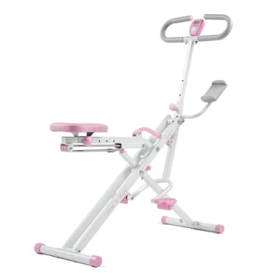 Image of Sunny Health &amp; Fitness Smart Upright Row N Ride Trainer w/Adjustable Resistance, Foldable Home Exercise Equipment for Arm, Glute Leg Training, Free SunnyFit App Bluetooth Connect P2100SMART