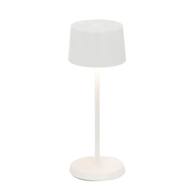 Image of Zafferano, Olivia Micro Lamp, Cordless Rechargeable Table Lamp with Touch Control, for Indoor and Outdoor Use, Dimmer, 2200 3000 K, Height 20 cm, Colour White