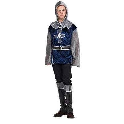 Image of Bristol Novelty AC351 Medieval Knight Costume (UK Chest Size 42 44 Inch)