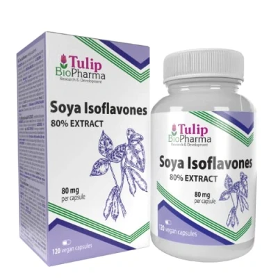Image of SOYA Isoflavones 80% Extract 120 Capsules, 3rd Party Lab Tested, High Strength Supplement