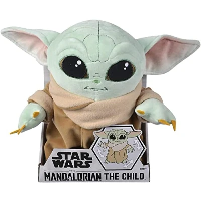Image of Simba 6315875802 The Mandalorian Child Baby Yoda 30cm Articulated Plush Toy in Display Box Officially Licensed Disney for All Ages, Multicoloured, 30 cm