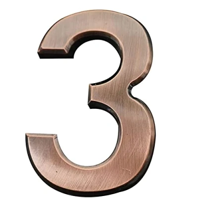 Image of ETEC 4 Inch 3D Mailbox Number, Self Adhesive House Number Waterproof Door Street Stickers for Home Apartment (NO.3)