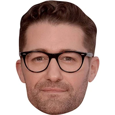 Image of Matthew Morrison (Glasses) Celebrity Mask, Flat Card Face, Fancy Dress Mask
