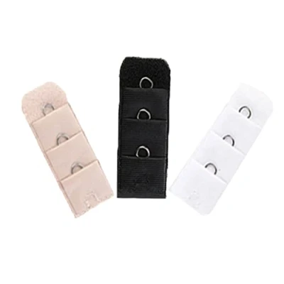 Image of Kjzeex Bra Extenders 1 Hook, 3 PCS Women Extender Set Hooks, Soft Comfortable Strap Extensions for Women, White, Black, Beige