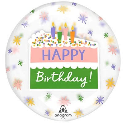 Image of Amscan 4531811 Clearz: Happy Birthday Cake Slice