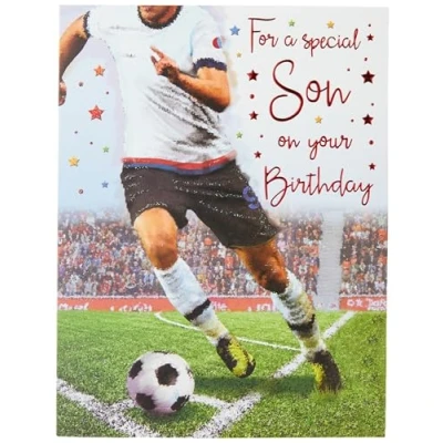 Image of Piccadilly Greetings Birthday Card Son 8 x 6 inches Regal Publishing, C80228, greenwhitegreyblue
