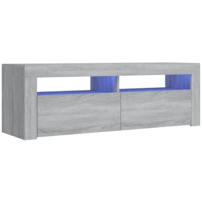 Image of vidaXL TV Cabinet with LED Lights Grey Sonoma 120x35x40 cm