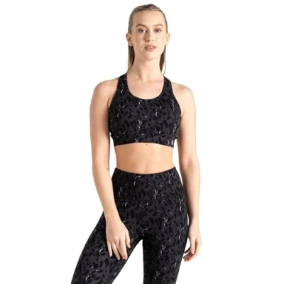 Image of Dare 2b Womens Swift II Sports Bra Moonlight Denim Animal Print, Size: L
