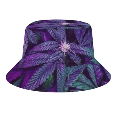 Image of JopaJre Psychedelic Marijuana Weed Leaves Bucket Hat for Women Men Sun Cap Fisherman Packable Beach Caps Travel Outdoor