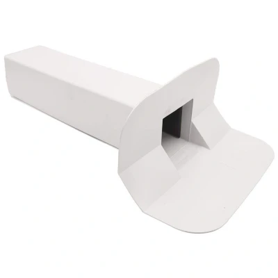 Image of DEKS Flat Roof Square 100mm Horizontal Parapet Drain White TPO