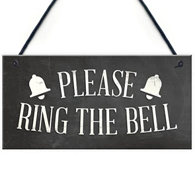 Image of RED OCEAN PLEASE RING THE BELL House Door Hanging Plaque Garden Home Decor Sign Notice