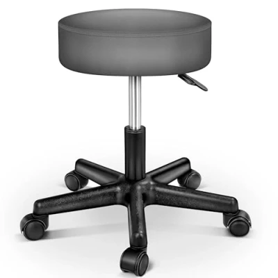 Image of TRESKO® Swivel chair Office stool Beauty salon Medical Rollable stool, Adjustable height, with Wheels, 360 degree rotation, 10 cm cushion, 8 colours (Grey)