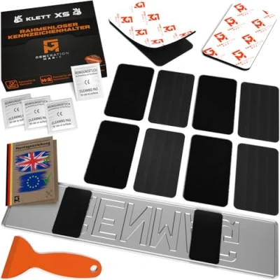 Image of GENMAG 2x License Plate Holder Frameless Number Car Registration Sticky Pads Bracket Frame Clips Invisible Universal