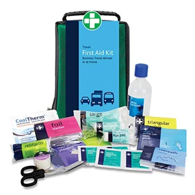 Image of Reliance Medical REL684 Workplace Emergency First Aid Travel Kit, Stockholm Bag Contains 29 Pieces, Camping Essentials. Best For Offices, Outdoor, Warehouses, 19 cm H x 12 W 8 D