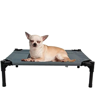 Image of Easipet Grey Elevated Dog Bed Pet Cat Mesh Raised Camping Cot Indoor Outdoor 4 sizes (Small 61 x 47 18cm)