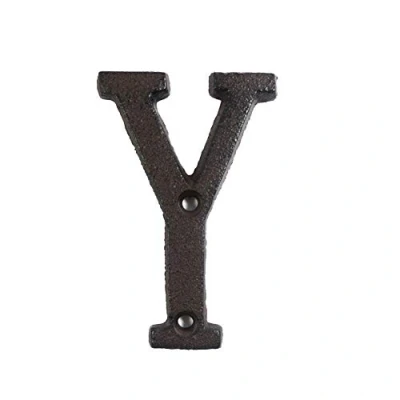 Image of ausuky Cast Iron Retro Metal Alphabet Letters Numbers Sign Address Door Cafe Wall Decor A to Z,0 9 (Y)