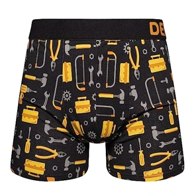 Image of Dedoles Men&#039;s &amp; Boys&#039; Boxers Underwear Boxer Shorts Cotton Trunks Funny Designs Astronaut Hamster Games Books Gift for Him, Design: Hard Working Mechanics, Colour: Black, Size: L