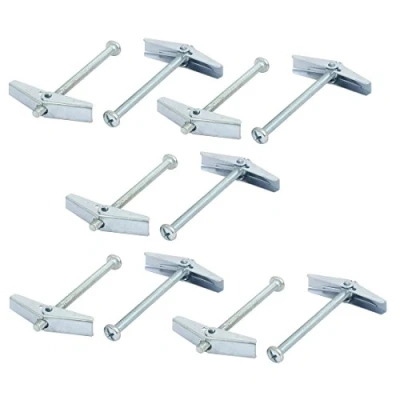 Image of Sourcingmap M5 x 75mm Male Thread Spring Loaded Hollow Wall Round Head Toggle Bolt 10pcs