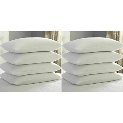 Image of CHILIMILII Premium Bounce back Hollow Fibre Pillows 50x75 cm, virgin Filled for Stomach side sleepers, Optimum Quality in pack of 2,4,6 &amp; 8 (Pack 8)
