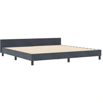 Image of vidaXL Bed Frame Dark Grey 200x200 cm Velvet