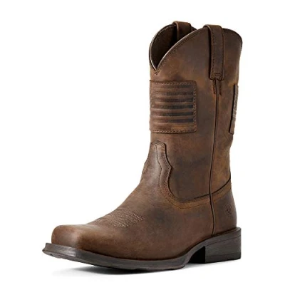 Image of ARIAT Men&#039;s Rambler Patriot Western Boot, Brown Used Look, 9 UK
