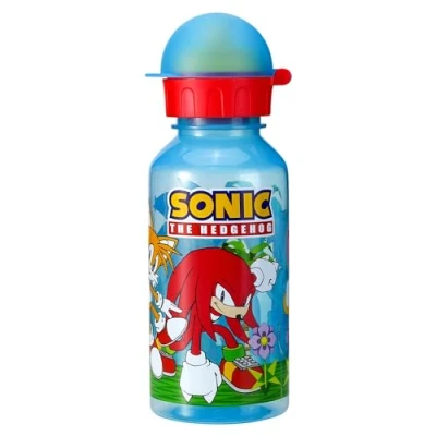 Image of Sonic the Hedgehog 370ml Water Bottle for Kids School Nursery Travel Drinks Made of Durable Material Reusable BPA Free