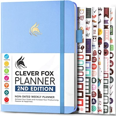 Image of Clever Fox Planner 2nd Edition Colorful Weekly &amp; Monthly Goal Planner, Time Management Productivity Organizer, Undated, A5 (Periwinkle)