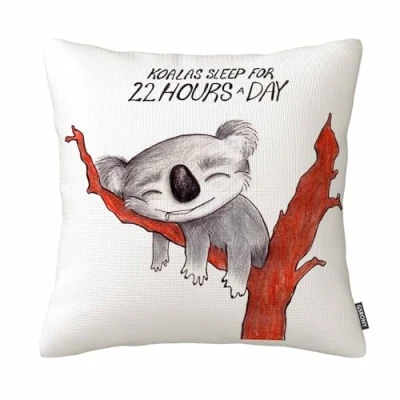 Image of GSRONY Koala Throw Pillow Covers Cartoon Sleeping Cute Cushion Case Home Decor Pillowcase 18x18 Inches