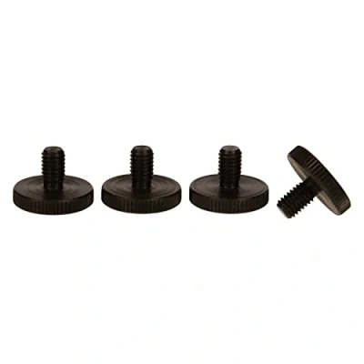 Image of PrecisionGeek Knurled Thumb Screw Black Steel M5 x 10mm DIN 653 20mm diameter (Set of 4)