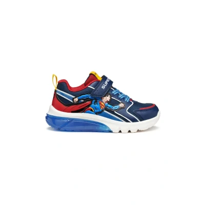 Image of Geox J CIBERDRON BOY SUPERMAN boys&#039;s Children&#039;s Shoes (Trainers) in Blue