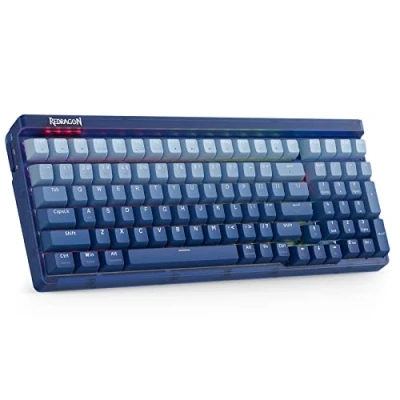 Image of Redragon K656 PRO 3 Mode Wireless RGB Gaming Keyboard, 100 Keys Mechanical Keyboard w/Translucent Board, Hot Swappable Socket, Sound Absorbing Foam &amp; Custom Tactile Switch, Gradient BlueMade