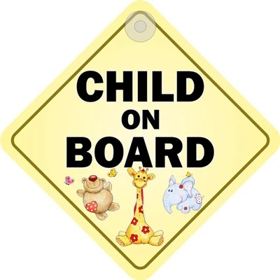 Image of Child On Board Diamond Hanging Car Window Sign