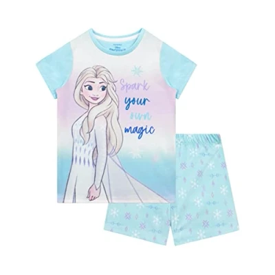 Image of Disney Girls Elsa Frozen Short Pyjamas Multicoloured 4 5 Years