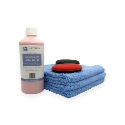 Image of Car Polishing Kit Resin Polish, Applicators, Dual Pile Microfibres, Paint Renovation, Light Scratch Removal, Silky Smooth High Gloss Finish, Protective Layer, Easy to Use, Professional…