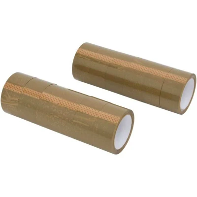 Image of vidaXL Packaging Tape 12 pcs Brown 48 mm x 66 m