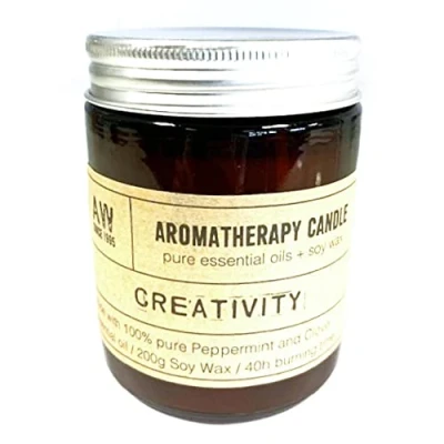 Image of Ancient Wisdom Clear Thinking Natural Aromatherapy Soy Wax Candle 200g 40hrs Vegan Rosemary Essential oils