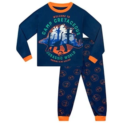 Image of Jurassic World Boys Camp Cretaceous Pyjamas Long Sleeve Pyjama Set for Kids Navy Blue 10 11 Years