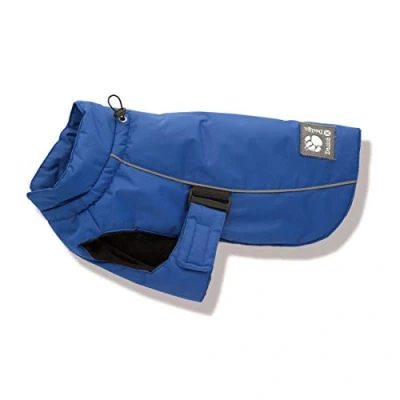 Image of Danish Design Blue Sports Machine Washable Adjustable Fastening Light Reflective Luxe Dog/Puppy Coat 22 Inch 55 cm