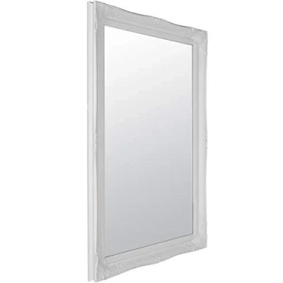 Image of 3FT6 X 2FT6 WHITE FRAMED BEVELLED Wall MIRROR NEW Beautiful Ornate Design Shabby Chic Over Mantle Big Mirror. GL28