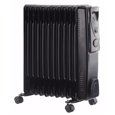 Image of Oil Filled Radiator 11 Fin, Electric for Home Office, Warms Any Room Quickly, Thermostatically Controlled 2500W Heater Maximum Warmth, Black