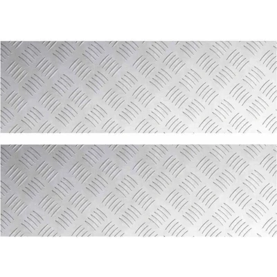 Image of vidaXL Aluminium Checker Plates 2 pcs Anti Slip 75x25 cm